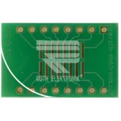Adaptation circuit board, 25 x 16 mm, pitch 2.54 mm, double-sided, FR4 epoxy, Cu 35 µm, RE932-04ST