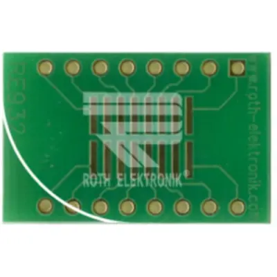 Adaptation circuit board, 25 x 16 mm, pitch 2.54 mm, double-sided, FR4 epoxy, Cu 35 µm, RE932-04ST - 1