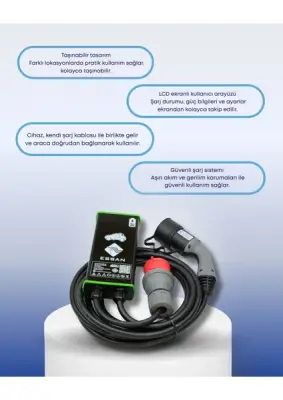 11 Kw Taşınabilir Elektrikli Araç Şarj Cihazı - 2