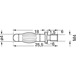 4 mm panel plug, screw connection, 0.5 mm², mounting Ø 4 mm, 22.1086