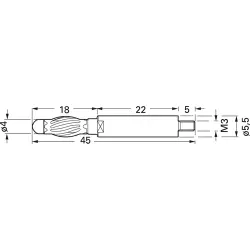 4 mm panel plug, screw connection, 0.5 mm², mounting Ø 5.5 mm, 22.1084