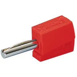 4 mm plug, clamp connection, 0.5 mm², red, 215-212
