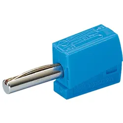 4 mm plug, clamp connection, 0.5 mm², blue, 215-711