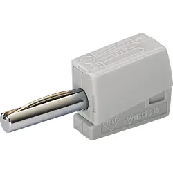 4 mm plug, clamp connection, 0.5 mm², gray, 215-811