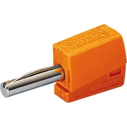4 mm plug, clamp connection, 0.5 mm², orange, 215-211