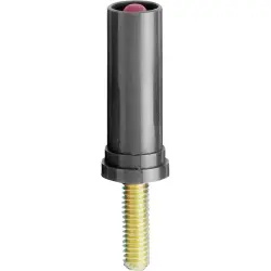 4 mm panel plug, threaded bolt, mounting Ø 9.8 mm, CAT II, black, 24.0117-21