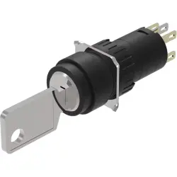 Key switch, Ø 18 mm, round, 1 NC / 1 NO, Rest (a) - Maintained, Plug-in terminal, 2.8 x 0.5 mm, IP65, according to DIN EN 60529