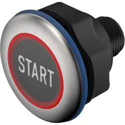 Sensor button, On-Off, mounting Ø 22.5 mm, illuminated, red/green, plastic, IP69K, 84-ACKS-B10-04B9