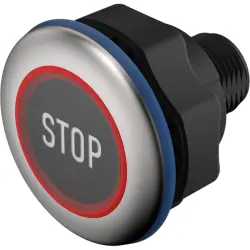 Sensor button, On-Off, mounting Ø 22.5 mm, illuminated, red/green, plastic, IP69K, 84-ACKS-B11-04BA