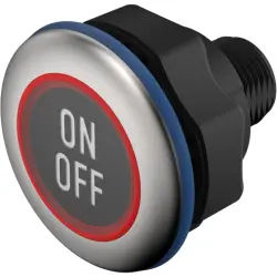 Sensor button, On-Off, mounting Ø 22.5 mm, illuminated, red/green, plastic, IP69K, 84-ACKS-B12-04BB
