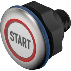 Sensor button, On-Off, mounting Ø 22.5 mm, illuminated, red/green, plastic, IP69K, 84-ACKS-C17-04C4