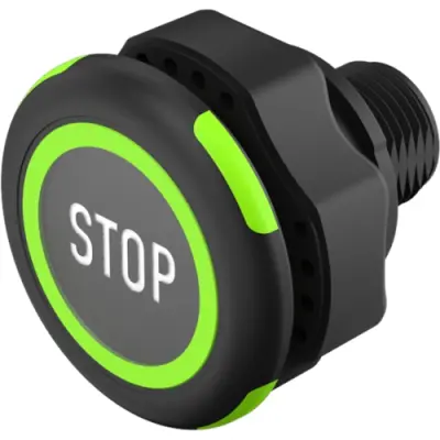 Sensor button, On-Off, mounting Ø 22.5 mm, illuminated, red/green, plastic, IP69K, 84-ASKS-B11-049D - 1