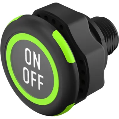 Sensor button, On-Off, mounting Ø 22.5 mm, illuminated, red/green, plastic, IP69K, 84-ASKS-B12-049E - 1