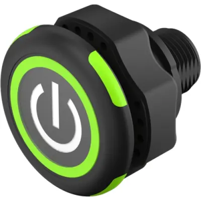 Sensor button, On-Off, mounting Ø 22.5 mm, illuminated, red/green, plastic, IP69K, 84-ASKS-B14-04A0 - 1