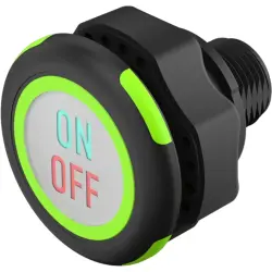 Sensor button, On-Off, mounting Ø 22.5 mm, illuminated, red/green, plastic, IP69K, 84-ASKS-C12-04A4