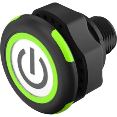 Sensor button, On-Off, mounting Ø 22.5 mm, illuminated, red/green, plastic, IP69K, 84-ASKS-C16-04A6 - 1