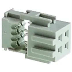 Female connector, 4 pole, 0.1 A/25 V, (L x W x H) 7 x 9.55 x 10.6 mm, light gray, for signal lamp, 5.92.025.368/0000