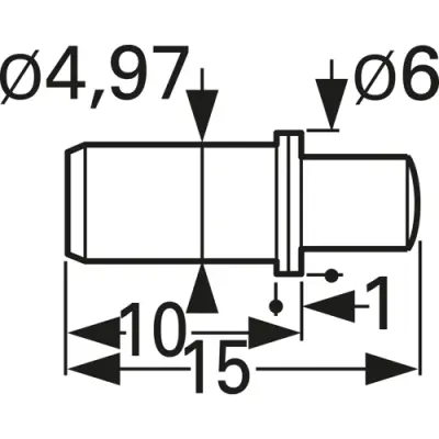 Battery charge and interface contact with probe, waffle, Ø 4 mm, travel 4 mm, pitch 6.5 mm, L 15 mm, 5082-C-3.0NE-AU-4.0 - 1
