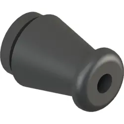Cable grommet, cable Ø 4 mm, L 17.5 mm, PVC, black, 3458CA01