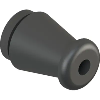 Cable grommet, cable Ø 7 mm, L 17.5 mm, PVC, black, 3461CA01 - 1