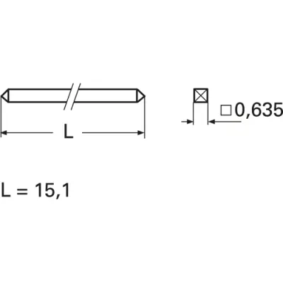 Wire-wrap contact pin, 10090554 - 1