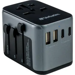 Universal Travel-Charger, UTA-03, 30WPower Plug (EU/UK/USA) 100-250V, 2x USB-A,3x USB-C