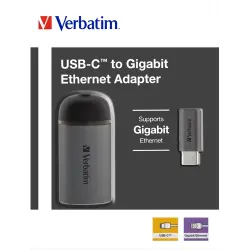 Adapter, USB 3.1-C, RJ45 Gigabit, silverUSB 3.1-C cable