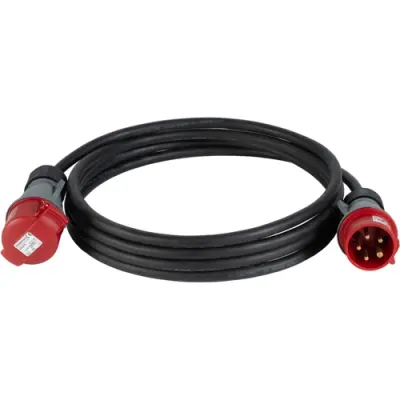 CEE extension cable, 20m with phase inverter, H07RN-F, 16A/400V, black, 5 pole, 5G1,5 - 1
