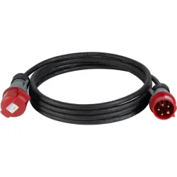 CEE extension cable, 20m, H07RN-F, 16A/400V, black, 5 pole, 5G2,5