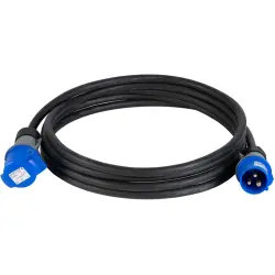 CEE extension cable, 5m, H07RN-F, 16A/230V, black,3 pole, 3G2,5