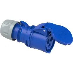 CEE jack, 3 pole, 16 A/230 V, blue, 6 h, IP44/IP54, 213-6