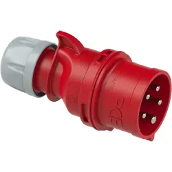 CEE plug, 5 pole, 16 A/400 V, red, 6 h, IP44/IP54, 7015-6