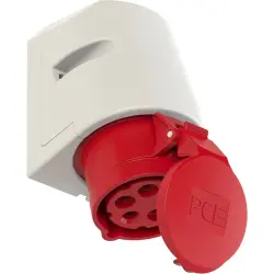 CEE wall socket, 5 pole, 16 A/400 V, red, 6 h, IP44, 115-6