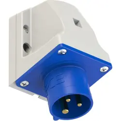 CEE surface mounted plug, 3 pole, 16 A/230 V, blue, 6 h, IP44, 513-6