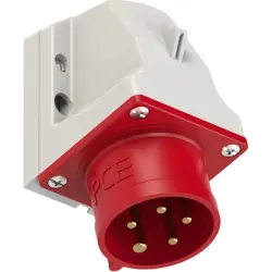 CEE surface mounted plug, 5 pole, 16 A/400 V, red, 6 h, IP44, 515-6