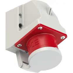 CEE surface mounted plug, 5 pole, 16 A/400 V, red, 6 h, IP44, 515-6D
