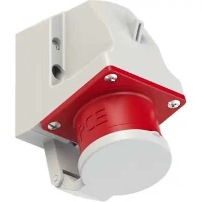 CEE surface mounted plug, 5 pole, 16 A/400 V, red, 6 h, IP44, 515-6D - 1