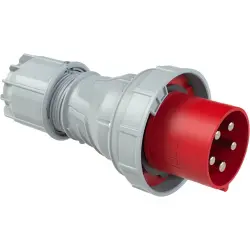 CEE plug, 5 pole, 125 A/400 V, red, 6 h, IP66/IP67, 045-6