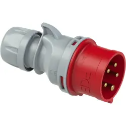 CEE plug, 5 pole, 32 A/400 V, red, 6 h, IP44/IP54, 025-6TT