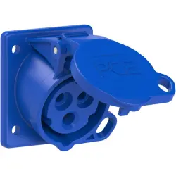 CEE surface-mounted socket, 3 pole, 16 A/230 V, blue, 6 h, IP44/IP54, 413-6F66