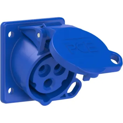 CEE surface-mounted socket, 3 pole, 16 A/230 V, blue, 6 h, IP44/IP54, 413-6F66 - 1