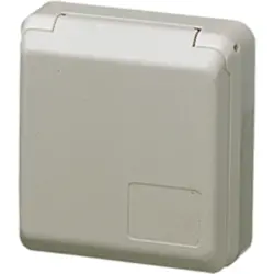 CEE surface-mounted socket, 5 pole, 16 A/400 V, white, 6 h, IP44, 4115