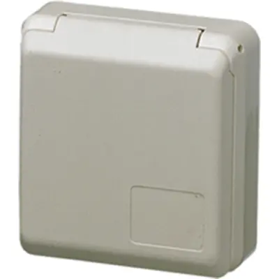 CEE surface-mounted socket, 5 pole, 16 A/400 V, white, 6 h, IP44, 4115 - 1