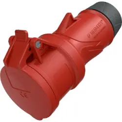 CEE jack, 5 pole, 16 A/400 V, red, 6 h, IP44, 14510