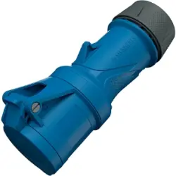 CEE jack, 3 pole, 16 A/230 V, blue, 6 h, IP54, 14521