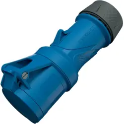 CEE jack, 3 pole, 16 A/230 V, blue, 6 h, IP54, 14502