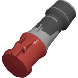 CEE jack, 5 pole, 63 A/400 V, gray/red, 6 h, IP44, 14112