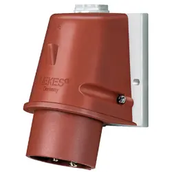 CEE wall plug, 5 pole, 16 A/400 V, red, 6 h, IP44, 801