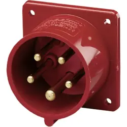 CEE surface mounted plug, 5 pole, 16 A/400 V, red, 6 h, IP44, 1408