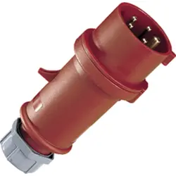 CEE plug, 5 pole, 16 A/400 V, red, 6 h, IP44, 3319A